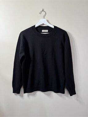 Falconeri 100% Cashmere Sweater Women M Black Quiet Luxury Minimalist Office